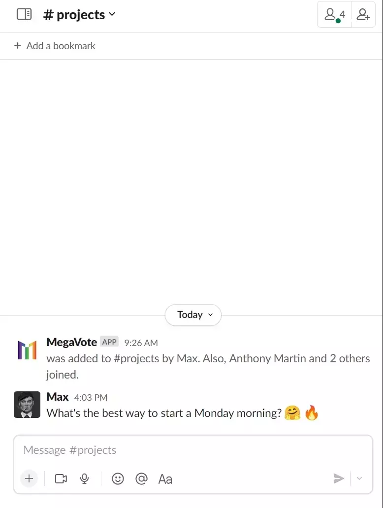 Create a poll in Slack from a message