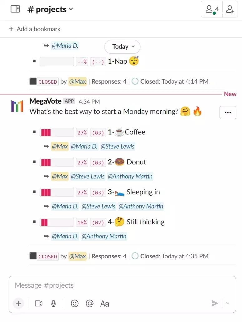 Create a poll in Slack by cloning an existing poll