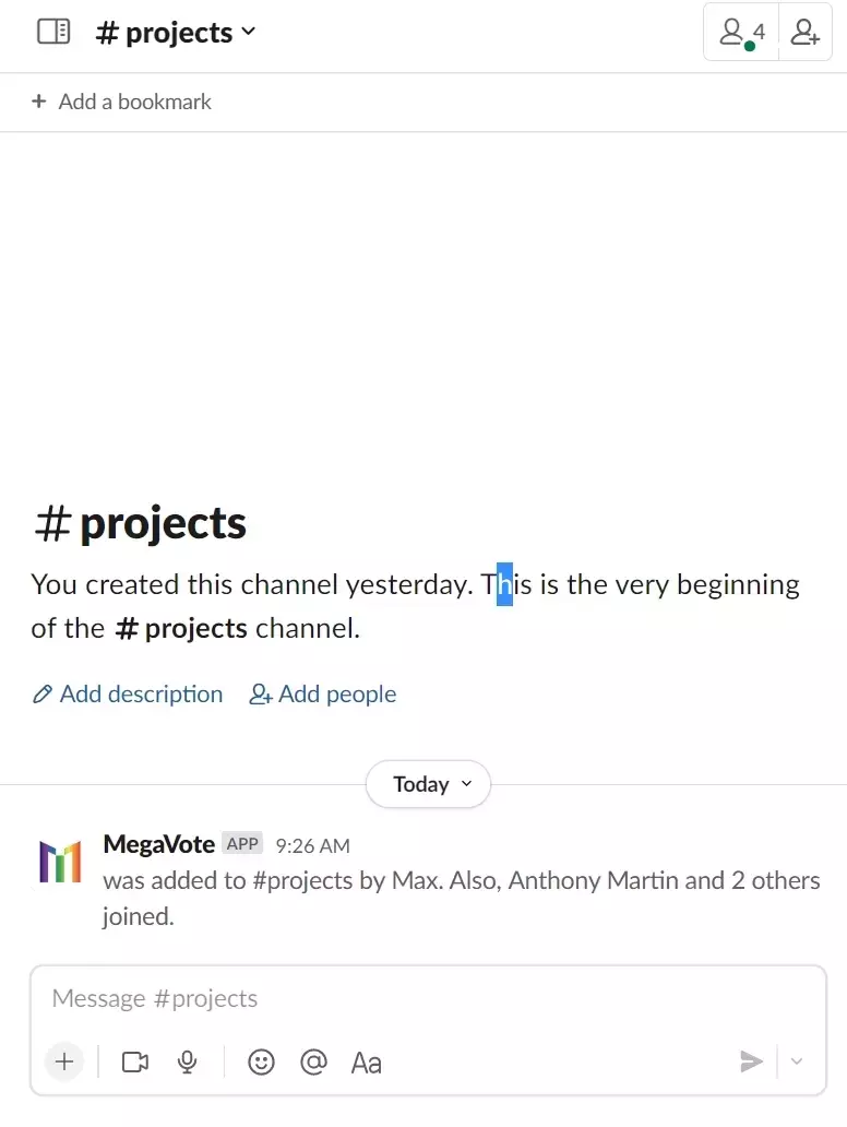 Create a poll in Slack from the dashboard